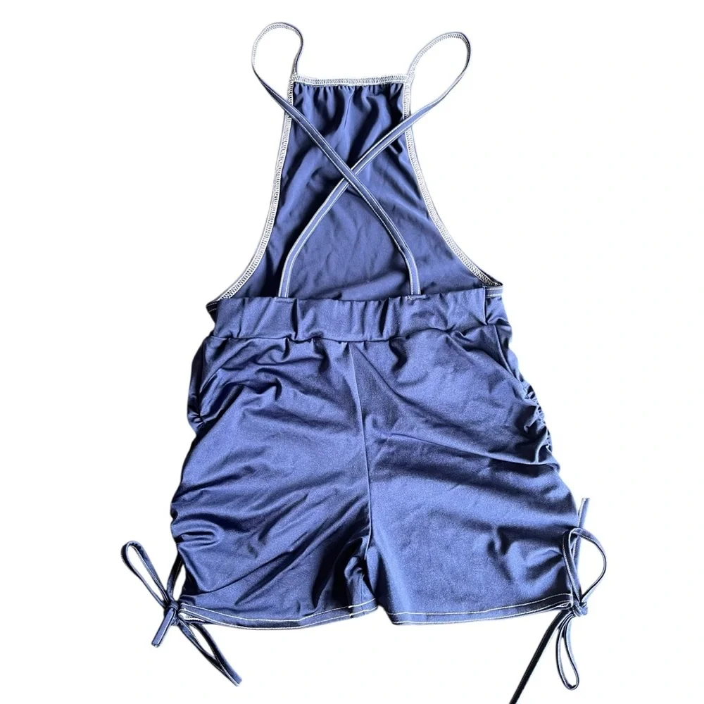 Kellé Costume On The Rise custom purple crop top and navy overalls Size teen/LC - Picture 6 of 11